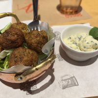 Vegetable balls with vegan dip  at Rossopomodoro - Milano Centrale in Milan