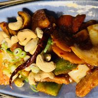 Vegan chicken cashew nuts stir fry  at Chaophraya in Aberdeen