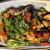 Aubergine pad kra prow  at Chaophraya in Aberdeen