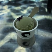 Green tea ice cream  at Vegan Ramen UZU Tokyo in Tokyo