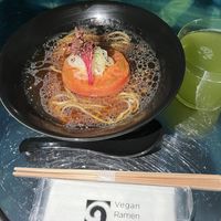 Shoyu (soy sauce) ramen  at Vegan Ramen UZU Tokyo in Tokyo