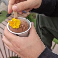 Choc ice cream at Vegan Ramen UZU Tokyo in Tokyo