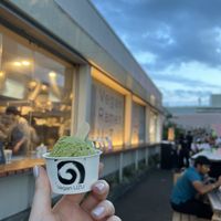 Green tea/ matcha ice cream  at Vegan Ramen UZU Tokyo in Tokyo