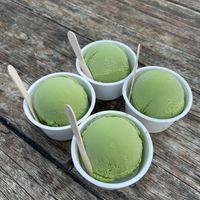 pistaccio and green tea ice-cream  at Vegan Ramen UZU Tokyo in Tokyo