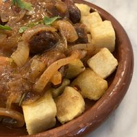 Patatas con chorivegan  at Vida Cafe in Barcelona