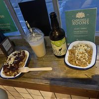 Vegan milkshake, cider, straight MAC and BBQ chicken MAC  at Notorious BRG in Canterbury