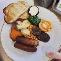 Full English breakfast - vegan option at The Bruce Arms in Ripon