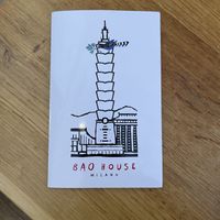 Menu  at Bao House in Milan