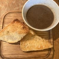 Mushroom soup (vegan)  at Stepping Stones in Ashbourne