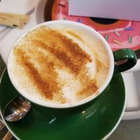 Chai latte with Oat milk at Nonna's Deliciously Different in Swansea