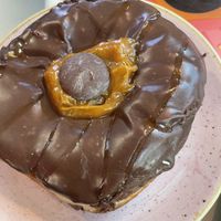 Caramel and chocolate donut   at Nonna's Deliciously Different in Swansea