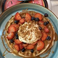 freshly made waffles   at Nonna's Deliciously Different in Swansea