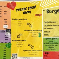 Menu at Falafel House in Nairobi