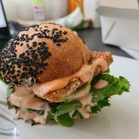 Ordered Kama Kuku Burger at Falafel House in Nairobi