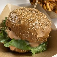 Kuku burger  at Falafel House in Nairobi