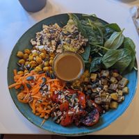 Small Buda Bowl, it does come with an egg  if you eat them at NOMADS in Colares