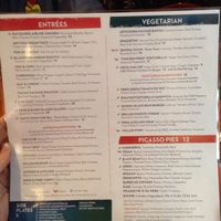Menu at Picasso Cafe on Paseo in Oklahoma City