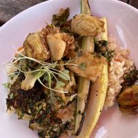 Vegan paella - special for June 2023  at Picasso Cafe on Paseo in Oklahoma City