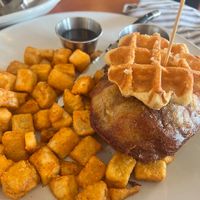 Vegan Mushroom and Waffles at Picasso Cafe on Paseo in Oklahoma City