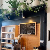 Press Coffee Bar - interior and coffee menu  at Press Coffee Bar in Dayton