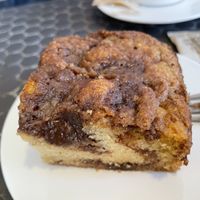 Vegan coffee cake! 🤎  at Barber Commissary Barista in Indianapolis