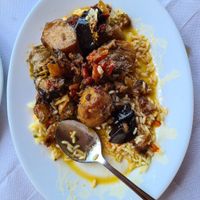 Main course at Georgia's Traditional Taverna in Crete