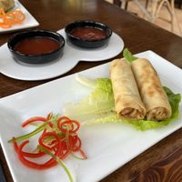 Spring roll with sweet sauce   at Kiwi in Santorini
