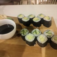 Cucumber and avocado maki at Kiwi in Santorini