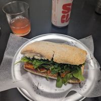 Ciabatta sándwich con tofu en vez de queso at Fifi Almacén in Buenos Aires