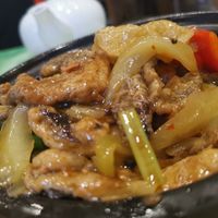 Battered Chinese mushrooms, with beancurd sheets and veggies at Gaia Veggie Shop - Tsuen Wan in New Territories