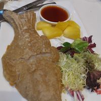 Battered taro wirh sweet and sour sauce at Gaia Veggie Shop - Tsuen Wan in New Territories
