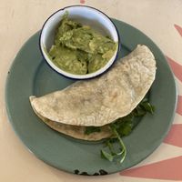 Quesadilla with seitan beef  at Groovy's Taqueria Vegana in Mexico City