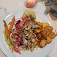 Tempeh and mushrooms at Verde in Karlsruhe