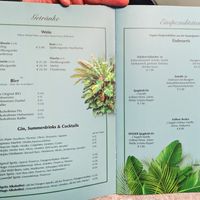 Menu page at Verde at Verde in Karlsruhe