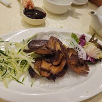 'duck' spring rolls. My daughter declared 'I love this'. at Gaia Veggie Shop - Miramar Shopping Centre in Kowloon