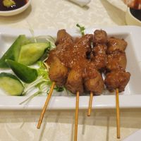 'beef' satay.  Slightly spicy so not for kids. at Gaia Veggie Shop - Miramar Shopping Centre in Kowloon