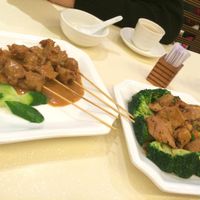 Lamb satay and pepper steak at Gaia Veggie Shop - Miramar Shopping Centre in Kowloon
