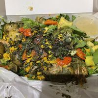 Pesto Salad Bowl with Jackfruit (make sure to say “Jackfruit” that’s the vegan version). at Ours in Pecatu