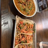 Chicken tacos and deconstructed samosass  at Pure Vegan Cafe in Raleigh