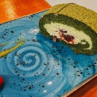 Green tea roll cake ! 💚  at Teapots in Madrid