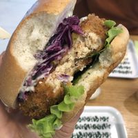 Crispy chicken burger at Green Burger in Riga