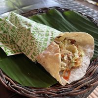 Vegan Shawarma with seitan   at Vegan Traveller's Corner in Salvador Benedicto