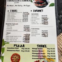 Menu  at Vegan Traveller's Corner in Salvador Benedicto