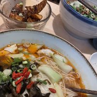 vegan soup, crispy szechuan potatoes  at Bai Lu Noodles in Cologne