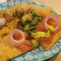 Garlic bread in vegan version at Bara Piato in Crete