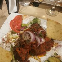Falafel with vegetables sauce at Bara Piato in Crete