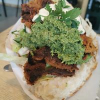 Kebab with a kind of pesto at Der Dicke Schmidt - Neustadt in Dresden