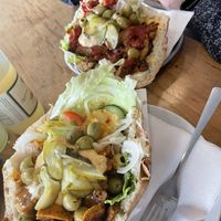 We tried seitan and soy meat version, both were fantastic  at Der Dicke Schmidt - Neustadt in Dresden