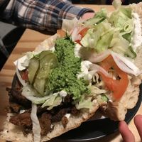 dicker schmidt mit soja gyros, petersilien-knoblauch-pesto und aioli  at Der Dicke Schmidt - Neustadt in Dresden