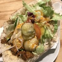 dicker schmidt mir saitan, kräutersoße und mango-chilli  at Der Dicke Schmidt - Neustadt in Dresden